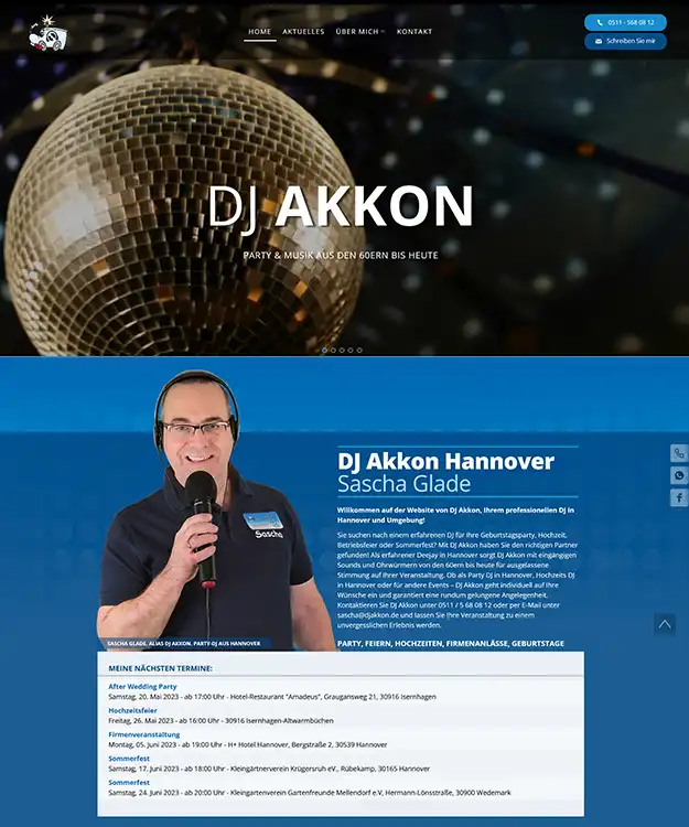 Werbeagentur Hannover: Webdesign DJ Akkon Sascha Glade